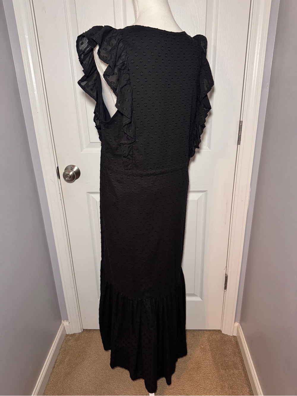 India Collection by Emerson Fry Surya - Black Swiss Dot Dress - Picture 5 of 16